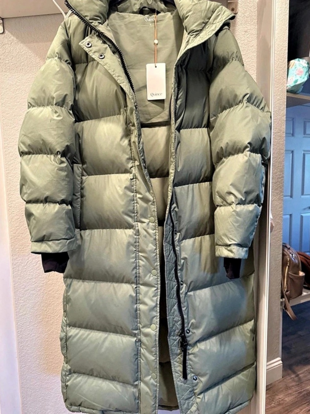 Quince Responsible Down Long Puffer Jacket Long Puffer Jacket Green Small